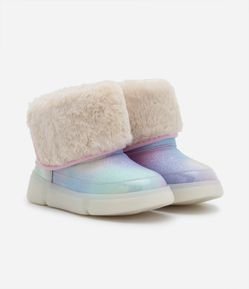 Bota Cano Baixo Infantil com Estampa Tie Dye com Sola LED - Tam 20 ao 28