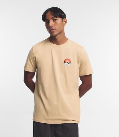 Menor preço em Camiseta Comfort em Algodão Peruano com Estampa Círculo Frente e Costas