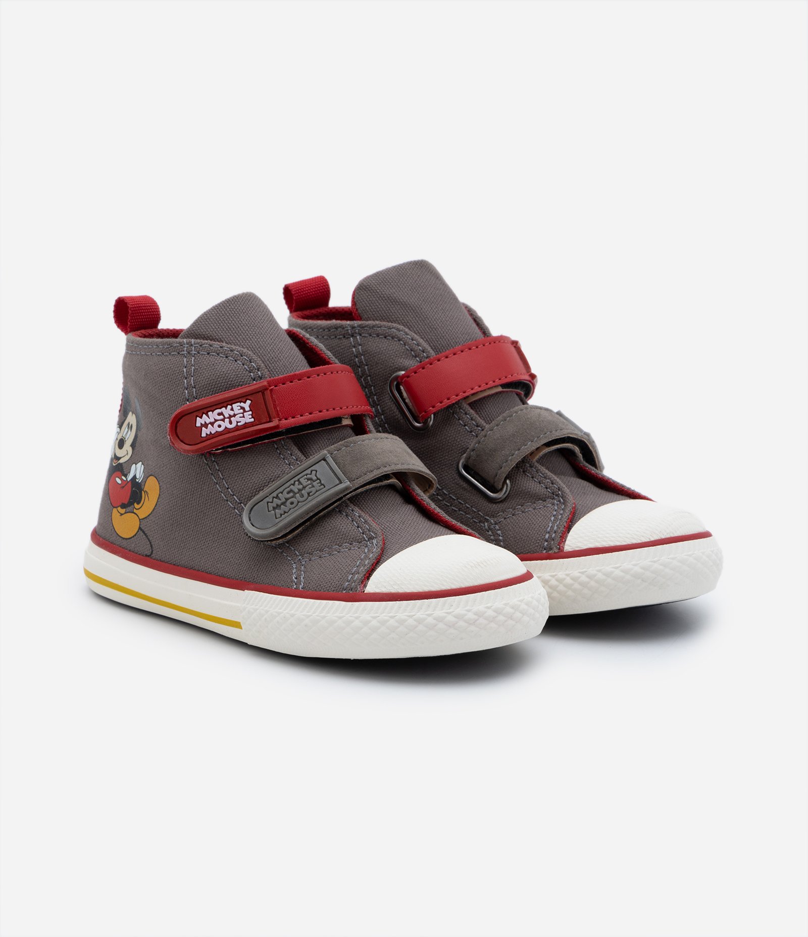 Tênis Botinha Infantil Estampa Mickey com Velcro - Tam 20 ao 27 Cinza 1