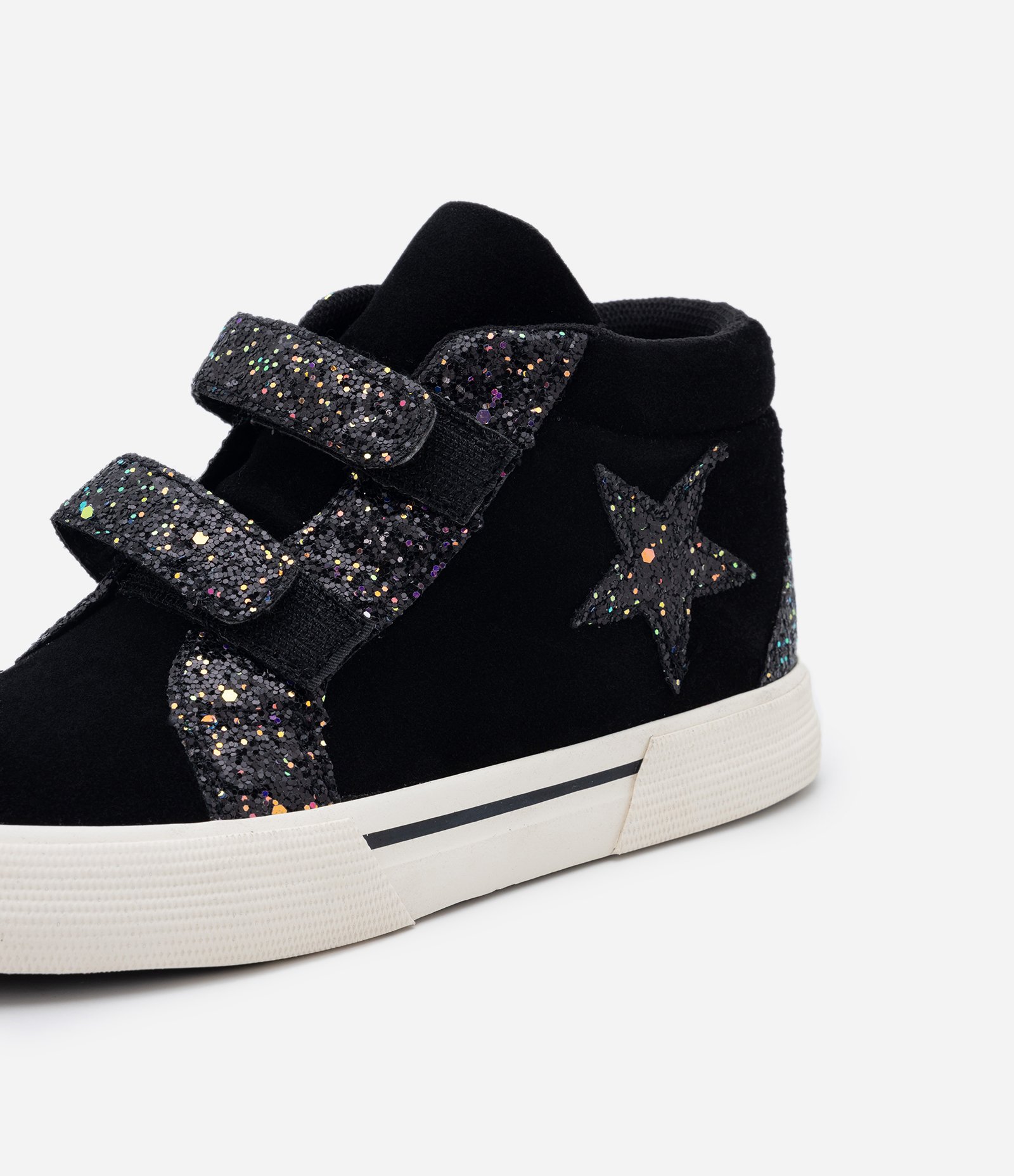 Tênis Abotinado Infantil com Gliter e Detalhes de Estrela - Tam 28 ao 37 Preto 3