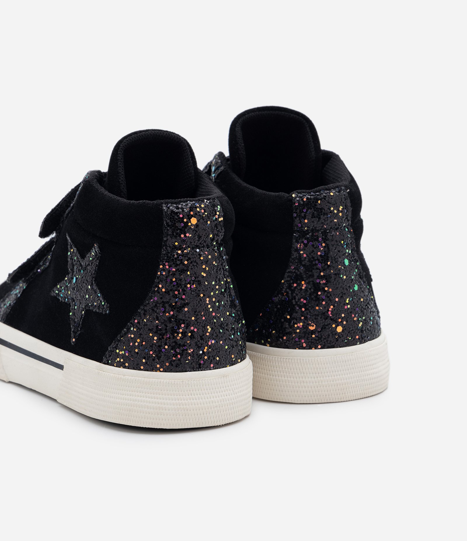 Tênis Abotinado Infantil com Gliter e Detalhes de Estrela - Tam 28 ao 37 Preto 4