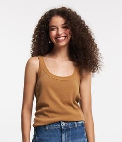 Blusa Regata em RIbana com Decote U