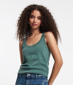 Blusa Regata em RIbana com Decote U