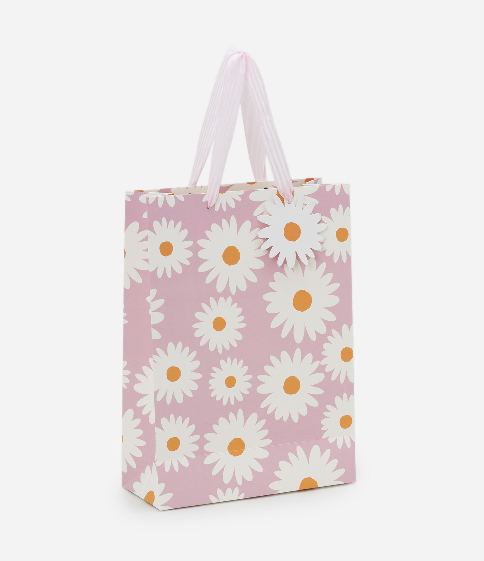 Embalagem de Presente Estampa Margaridas Acompanha Envelope Rosa 1