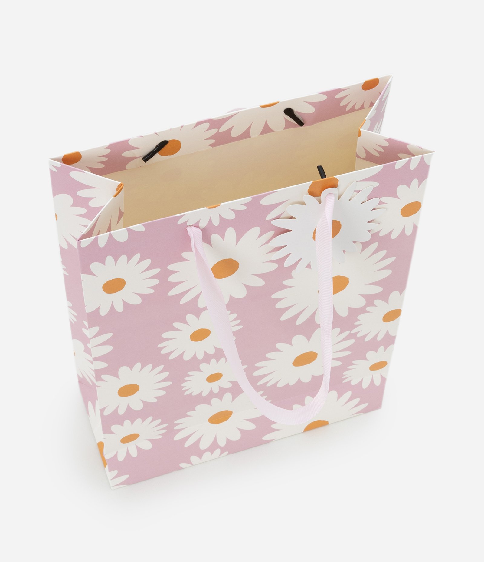 Embalagem de Presente Estampa Margaridas Acompanha Envelope Rosa 3