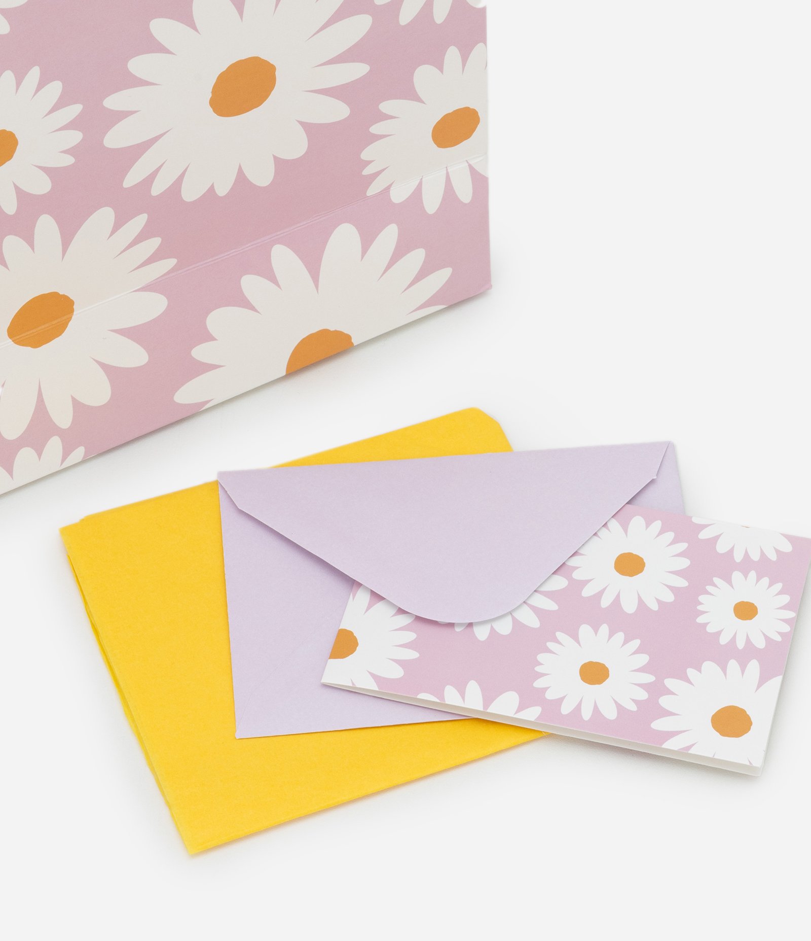 Embalagem de Presente Estampa Margaridas Acompanha Envelope Rosa 4