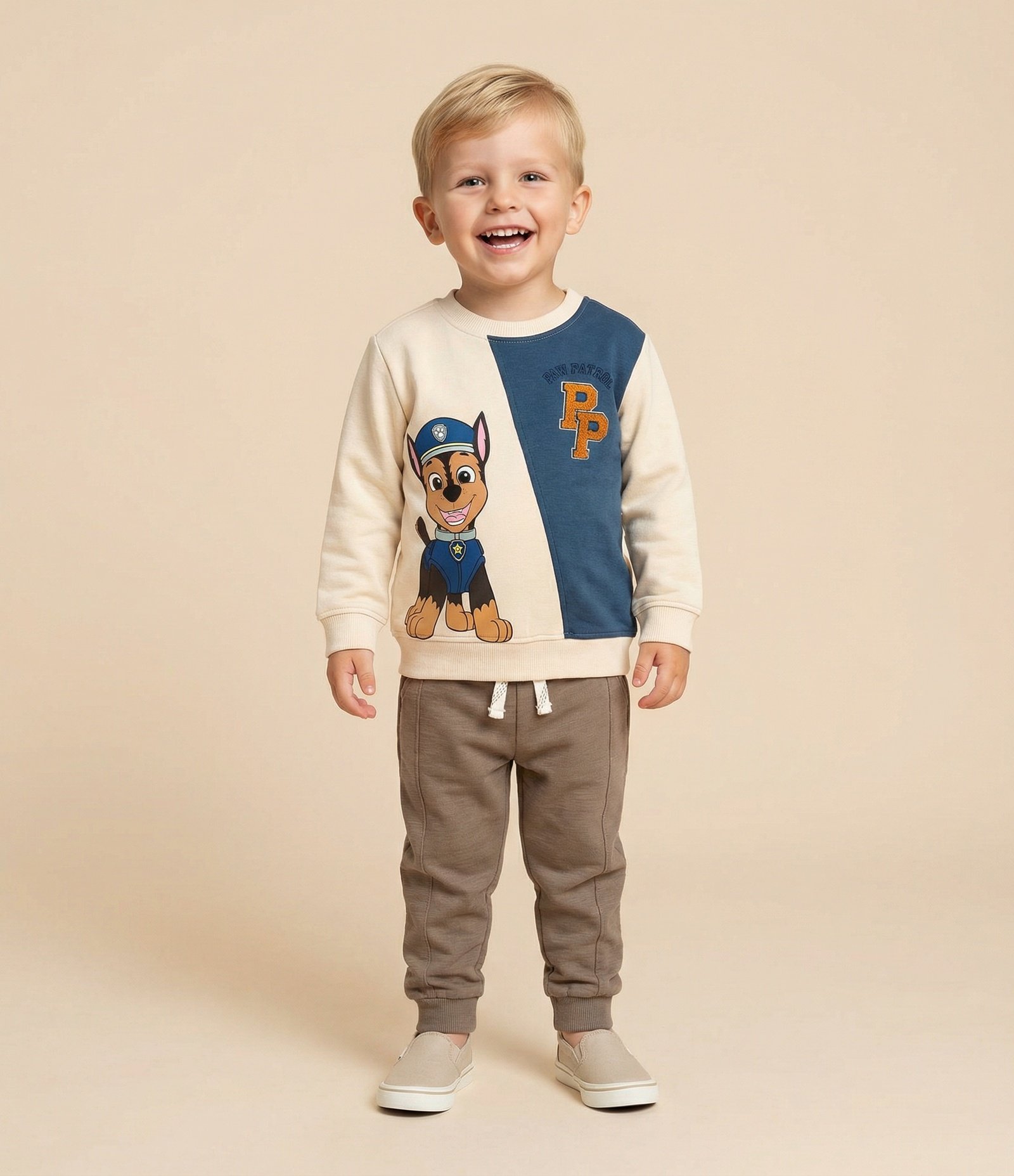 Calça Moletom Infantill com Recortes Laterais - Tam 1 a 5 anos Marrom 1