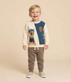 Calça Moletom Infantill com Recortes Laterais - Tam 1 a 5 anos