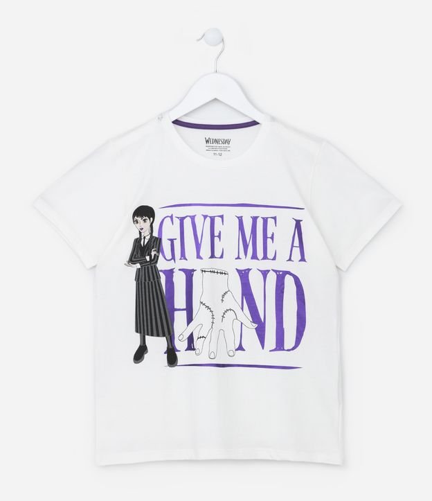 Camiseta Infantil com Estampa Wandinha - Tam 7 A 14 Anos