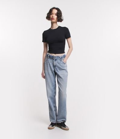 Calça Loose Jeans com Cinto Menor preço em Calça Loose Jeans com Cinto