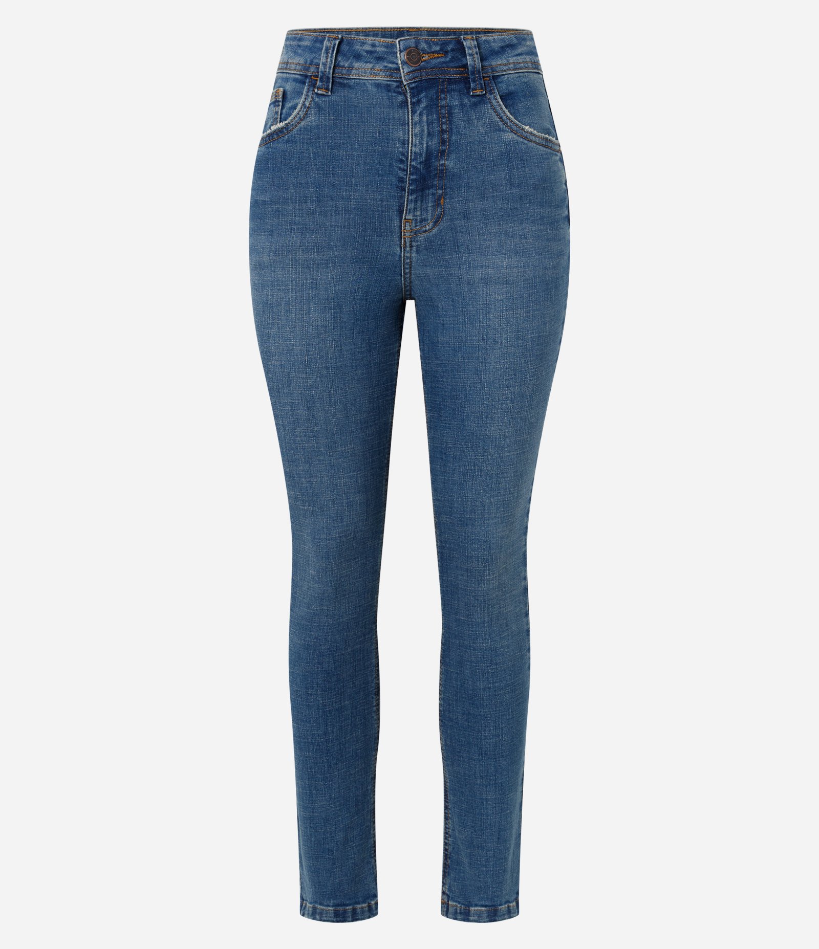 Calça Cigarrete em Jeans com Cintura Média Azul 5