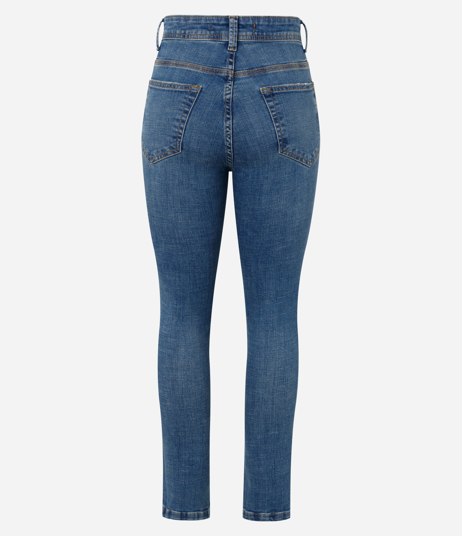 Calça Cigarrete em Jeans com Cintura Média Azul 6