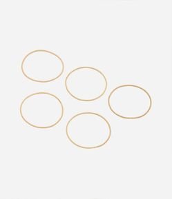 Kit 05 Pulseiras em Metal Finas