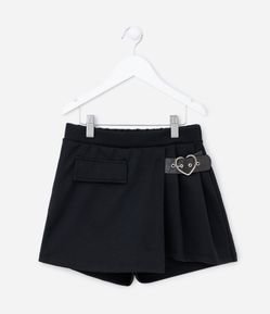 Short Saia Infantil com Fivela de Coração - Tam 5 a 14 anos