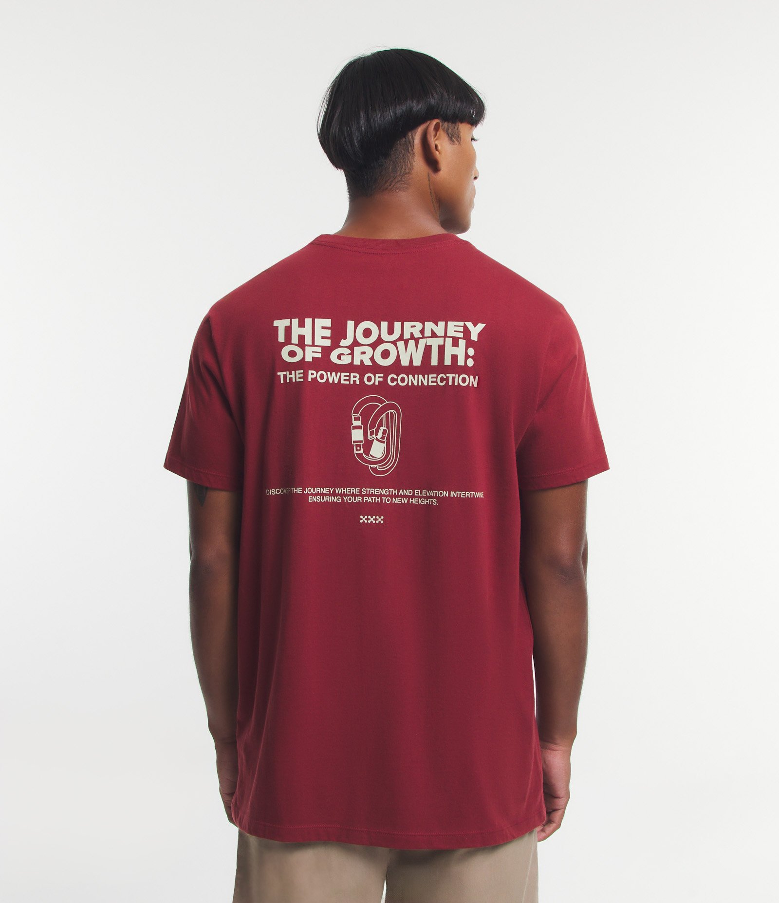Camiseta Comfort em Meia Malha com Estampa The Journey of Growth Vermelho 5