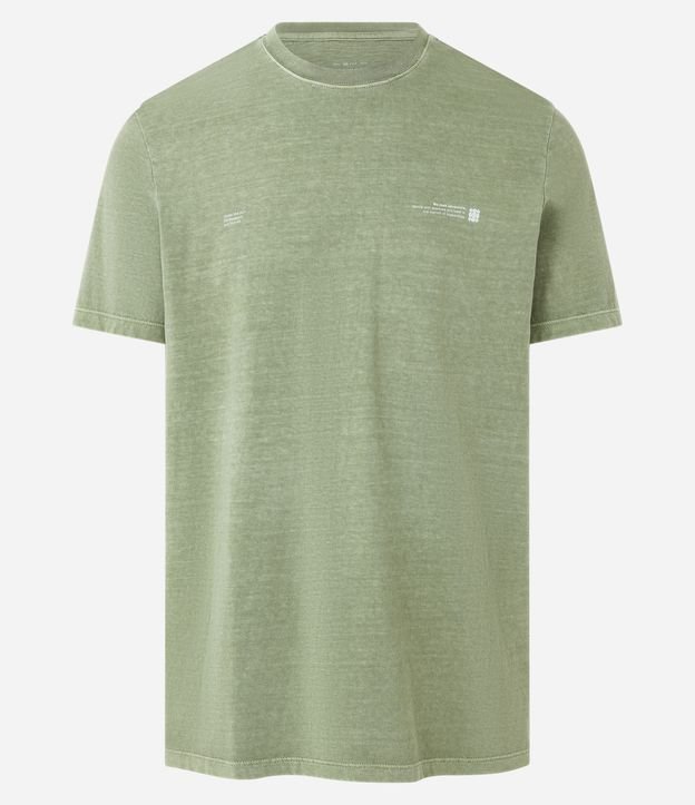 Camiseta Comfort em Meia Malha com Letras Minimal Verde 5