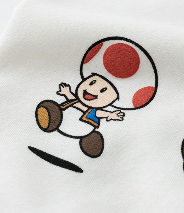 Blusão Canguru Infantil em Moletom com Estampa do Mario Bros - Tam 3 a 10 anos Bege 5