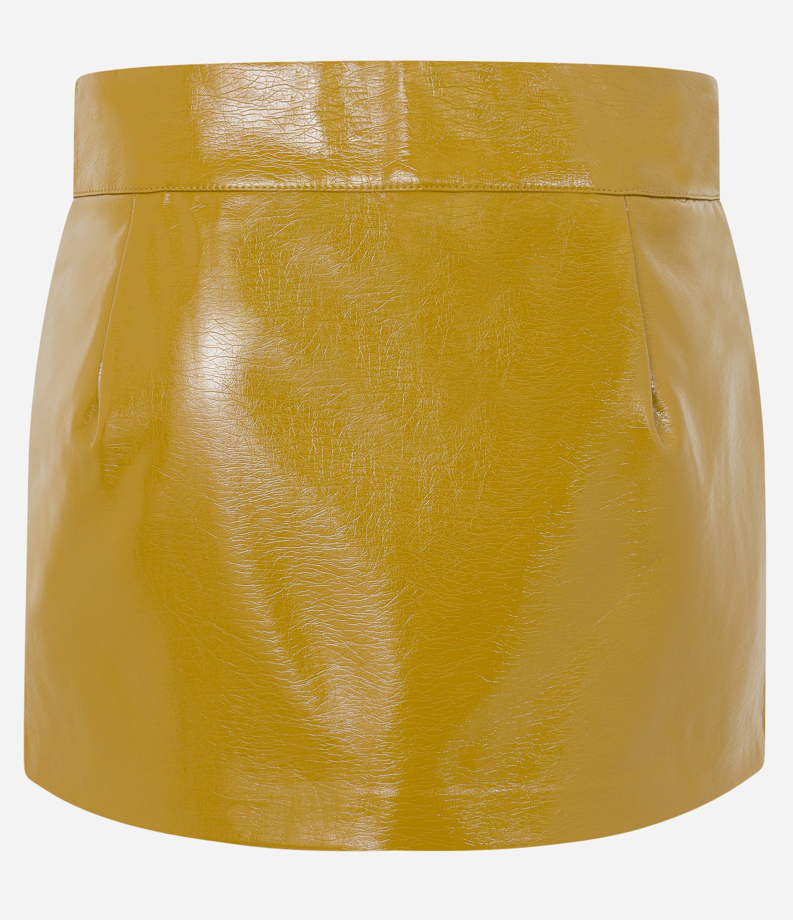 Mini Saia em Vinil com Zíper Lateral Amarelo 6