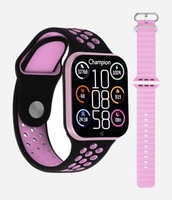 Kit Relógio Champion Smartwatch com Pulseira em Silicone e Caixa em Policarbonato CH50033R