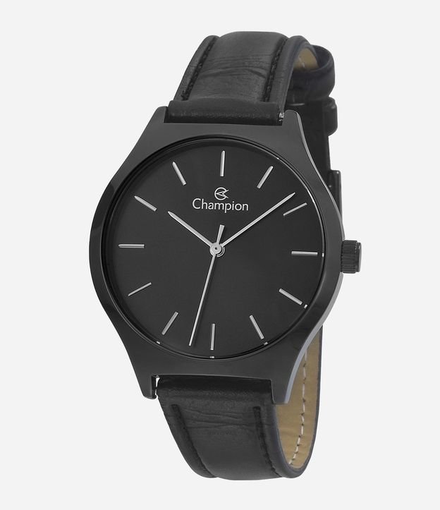 Relógio Champion Analógico com Pulseira em Couro e Caixa em Metal CN28295P