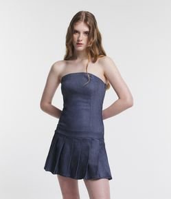 Vestido Tomara que Caia em Bengaline com Saia Pregas