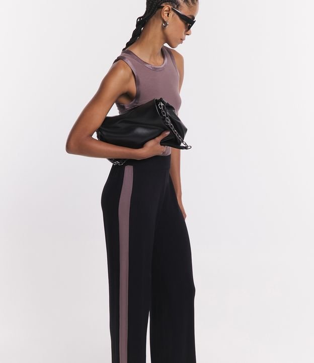 Calça Wide Leg em Meia Malha