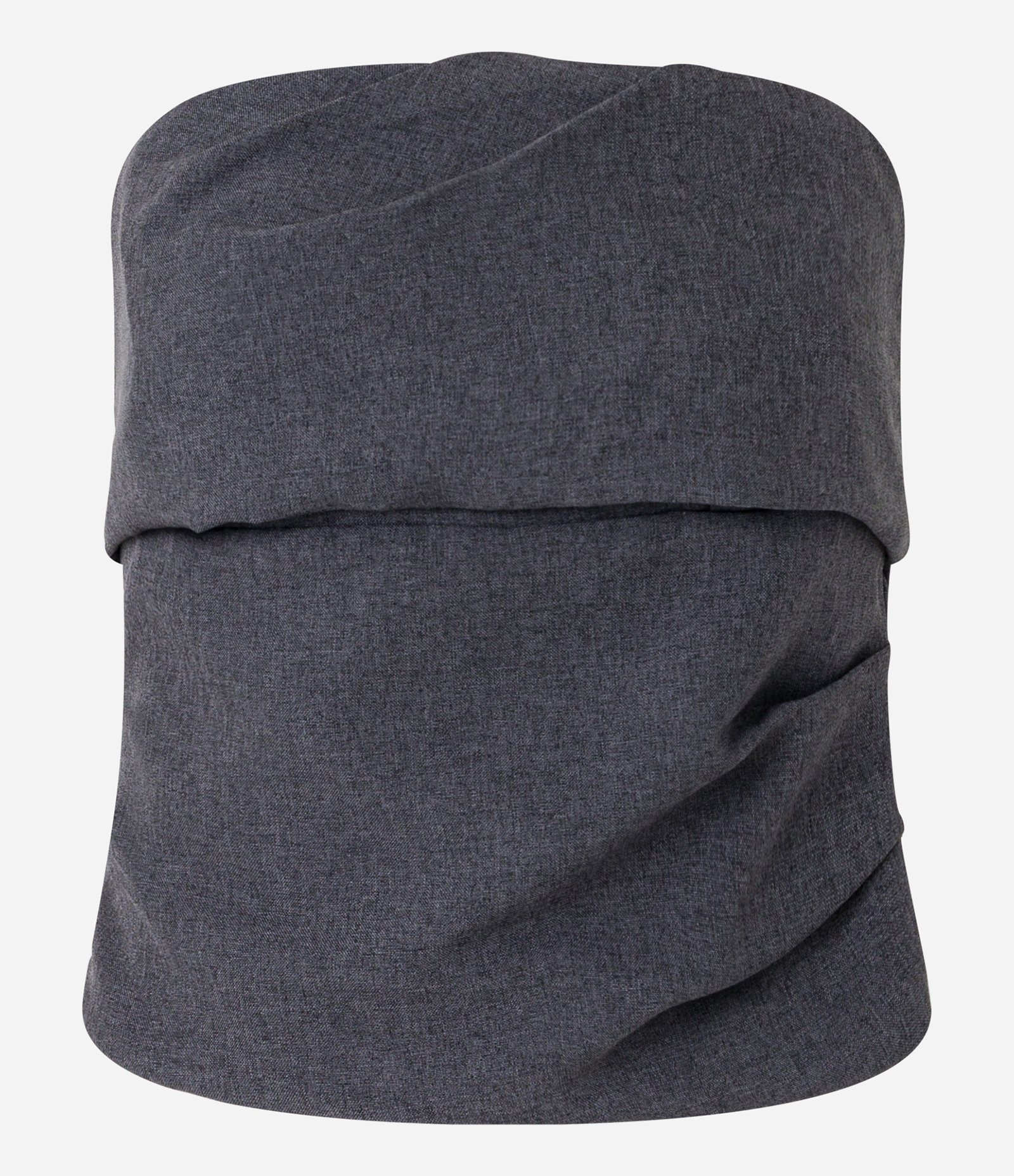 Blusa Tomara que Caia Alfaiatada e com Lastex nas Costas Cinza 1