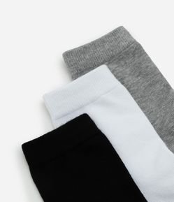 Kit 03 Meias Cano Médio em Algodão Seamless