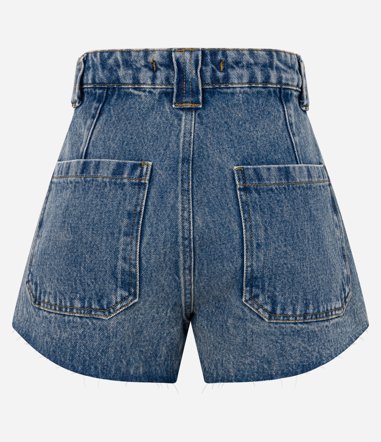 Short Cintura Alta em Jeans com Barra a Fio Azul 6