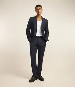 Calça Social Slim em Poliviscose com Bolsos