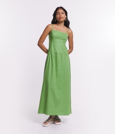Menor preço em Vestido New Midi em Tricoline com Lastex nas Costas