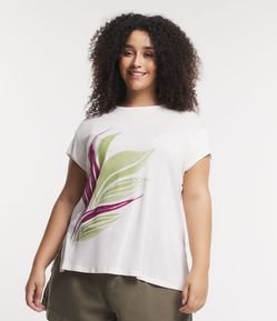 Blusa Alongada em Tricô Flor Bicolor Bordada Curve & Plus Size