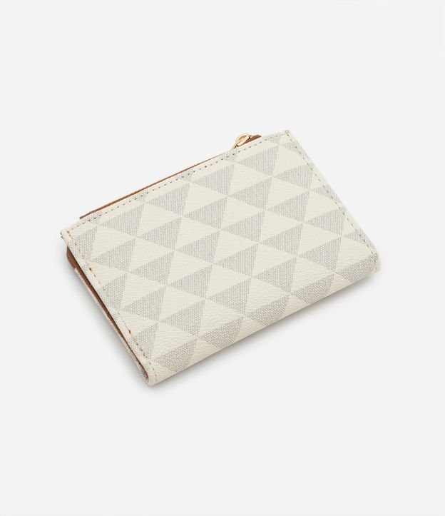 Carteira Envelope Pequena com Estampa de Triângulos Off White 2