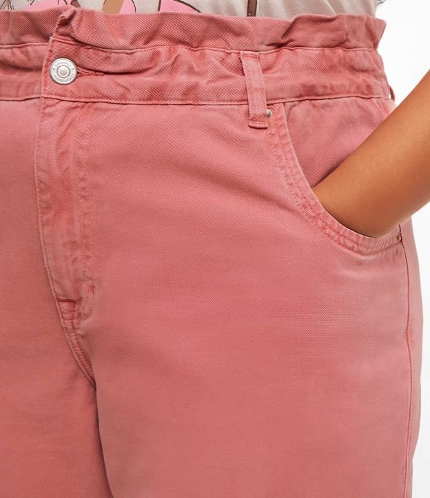 Calça Clochard em Jeans com Bolsos Curve & Plus Size Rosa Coral 3