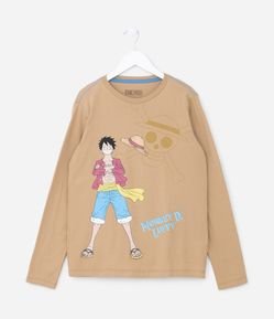 Camiseta Infantil com Estampa do Monkey One Piece - Tam 5 a 14 anos
