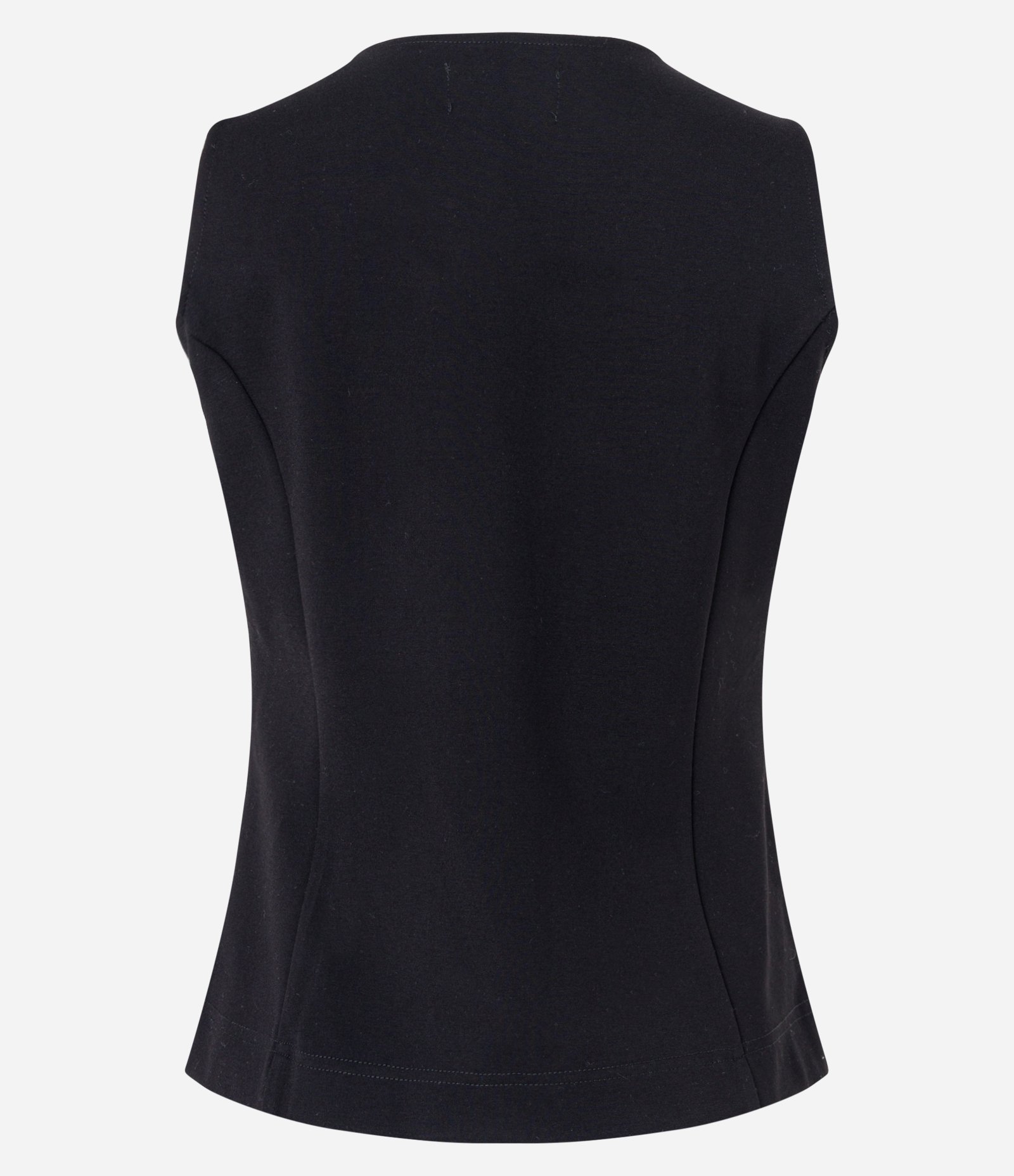 Blusa em Material Sintético e Ponto Roma com Recortes Preto 7