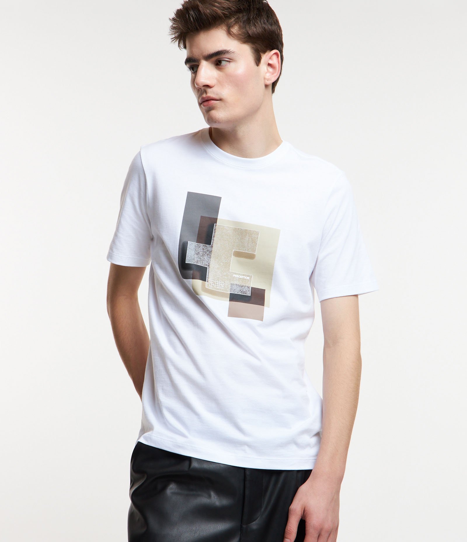 Camiseta Comfort em Algodão com Estampa Based on Real Life Branco 1