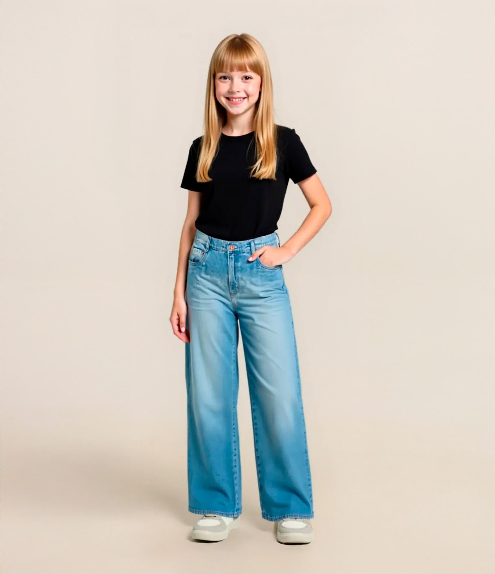 Camiseta Básica Infantil - Tam 5 a 14 anos Preto 1