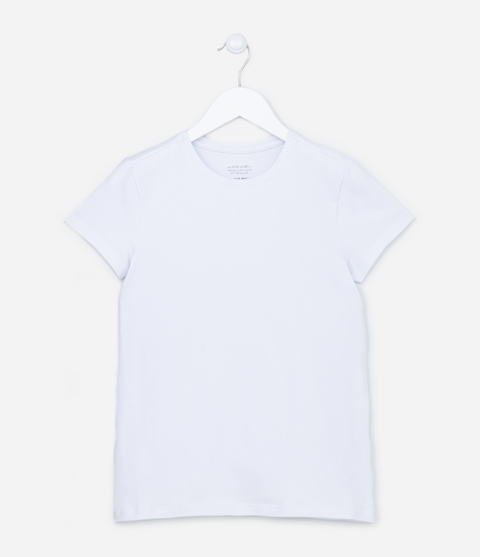 Camiseta Básica Infantil em Meia Malha - Tam 5 a 14 anos Branco 1