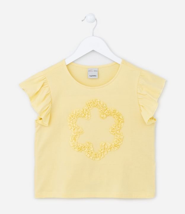 Blusa sem Mangas Infantil com Bordado de Florzinha - Tam 5 a 14 anos