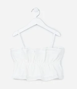 Top Regata Infantil com Babadinhos - Tam 5 a 14 anos