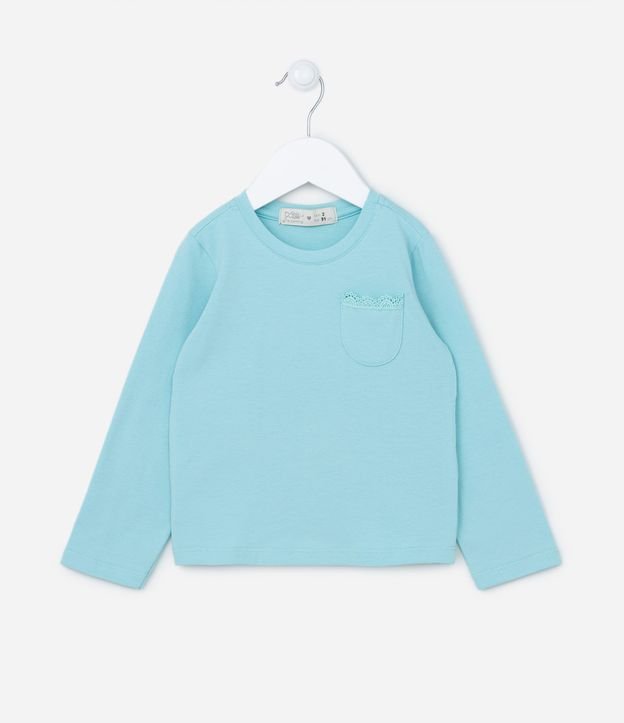 Blusa Manga Longa Infantil com Bolsinho - Tam 1 a 5 anos