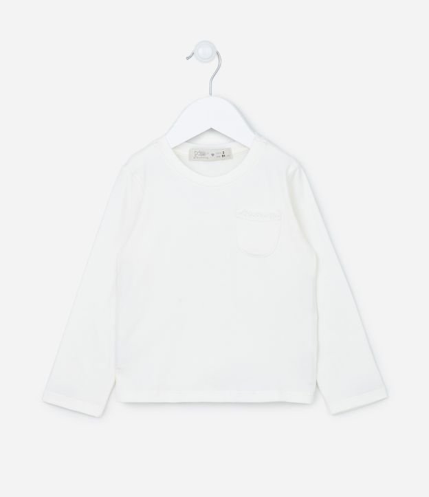 Blusa Manga Longa Infantil com Bolsinho - Tam 1 a 5 anos