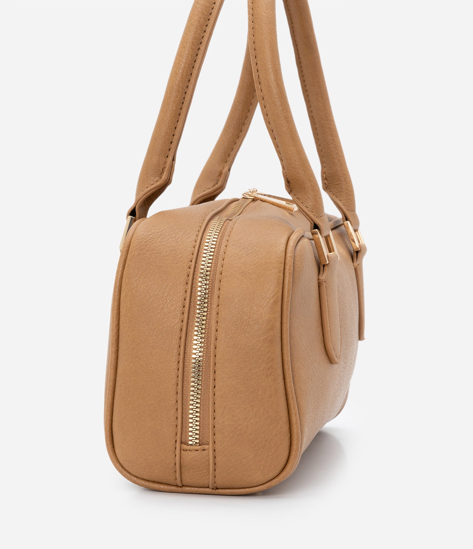 Bolsa de Mão Pequena com Formato Alças Duplas Bege 3