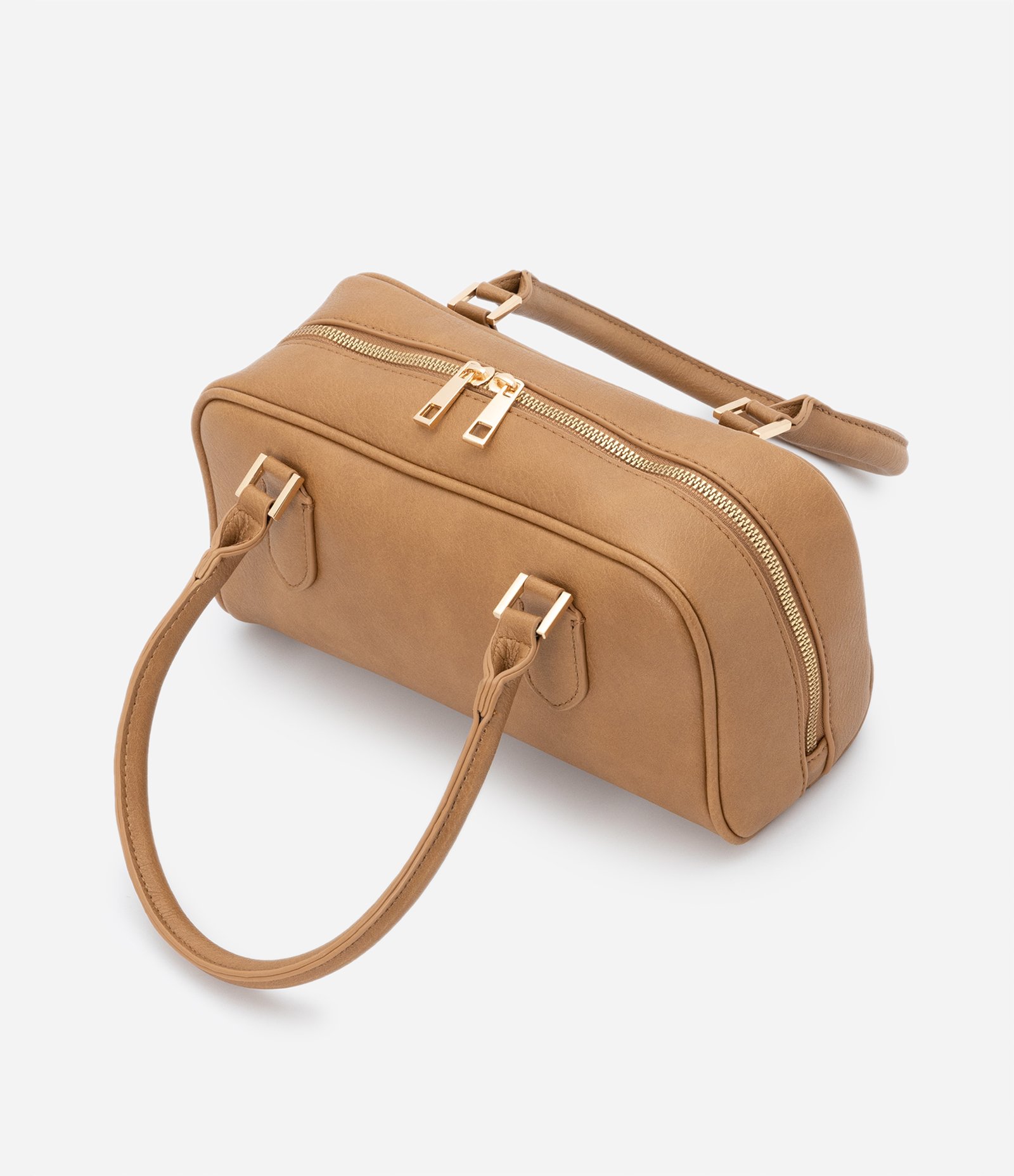 Bolsa de Mão Pequena com Formato Alças Duplas Bege 5