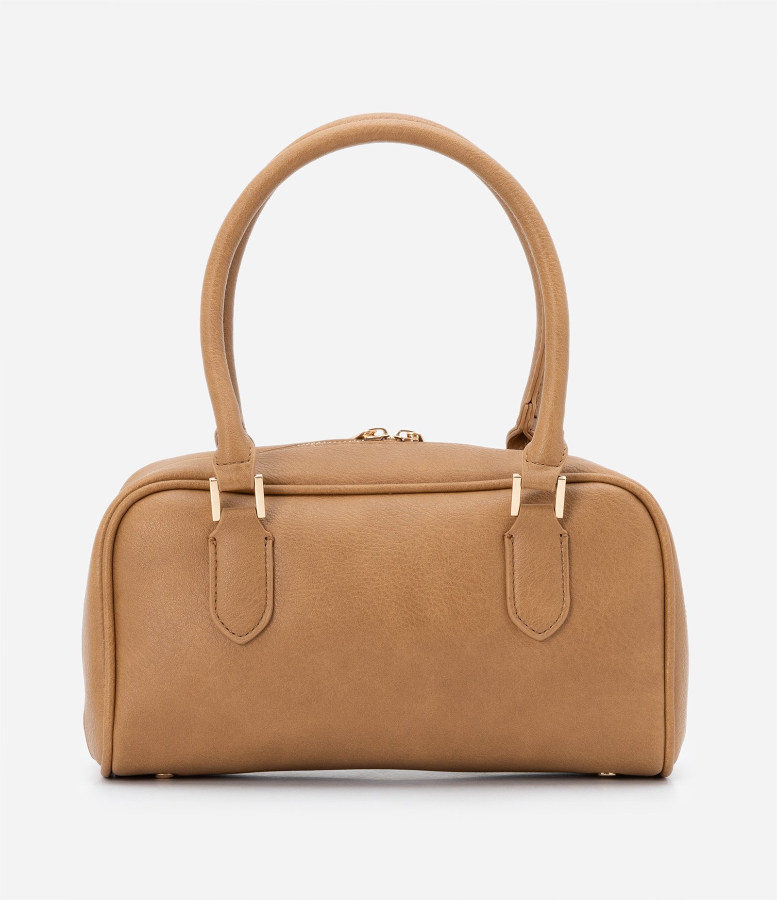 Bolsa de Mão Pequena com Formato Alças Duplas Bege 7