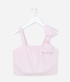 Regata Infantil em Sarja com Lacinho na Alça - Tam 5 a 14 anos