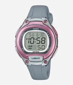 Relógio Casio Digital com Pulseira em Silicone e Caixa em Policarbonato LW 203 8AVDF