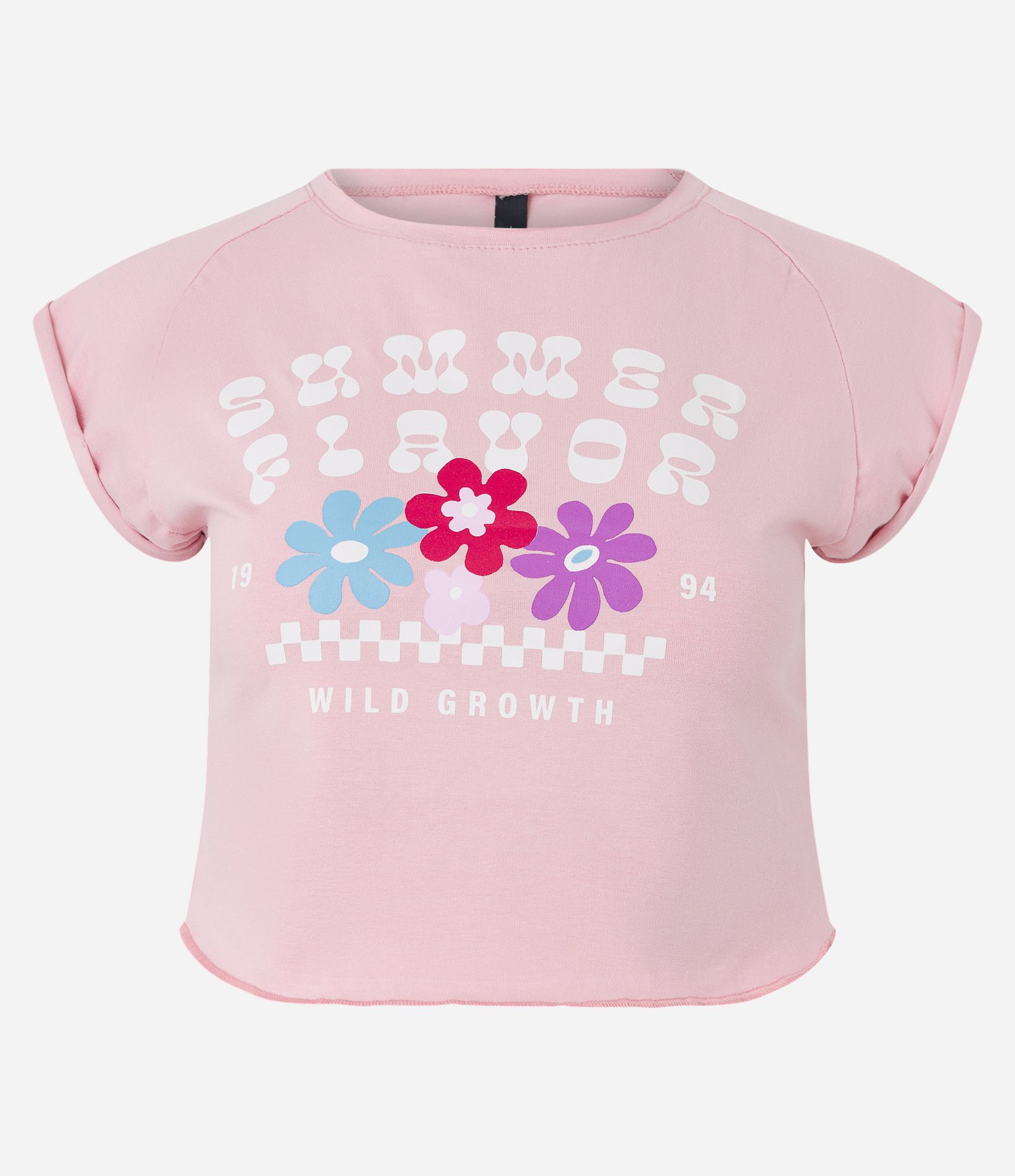 Blusa T-shirt em Meia Malha com Estampa Floral Rosa 5