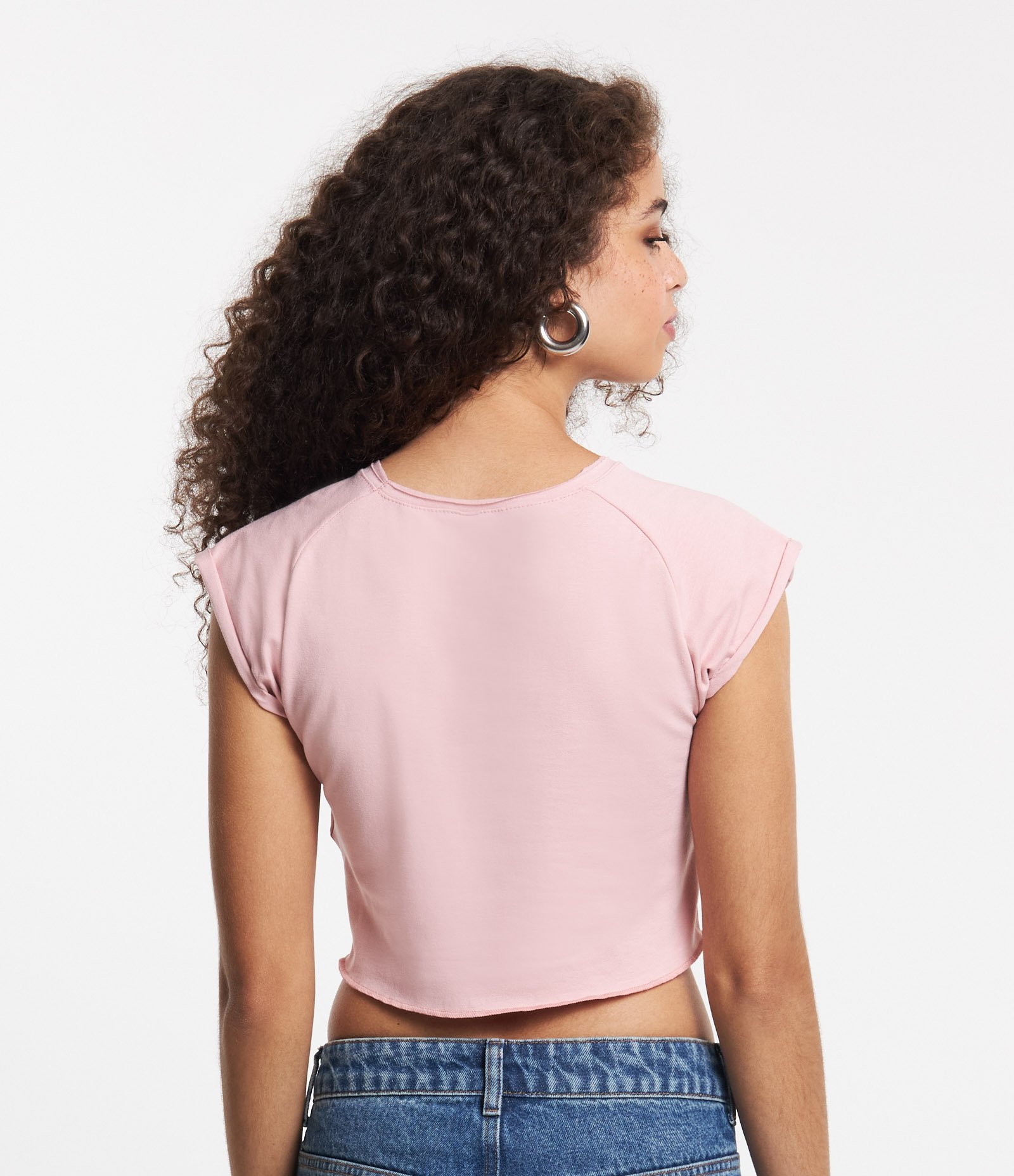 Blusa T-shirt em Meia Malha com Estampa Floral Rosa 3